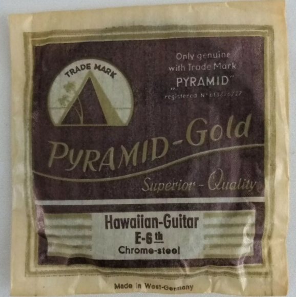 NOS 5 Pyramid-Gold Chrome Steel Hawaiian Guitar - Picture 3 of 7